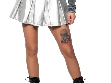 YOURS TRULY METALLIC MICRO MINI SKORT For Sale