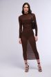 AU REVOIR MESH MIDI DRESS IN BROWN Online Sale