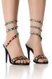 AZALEA WANG ABU BLACK EMBELLISHED COIL SANDAL Online Hot Sale