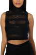 ALL I HAVE LEFT SLEEVELESS MOCK NECK LACE TANK Sale