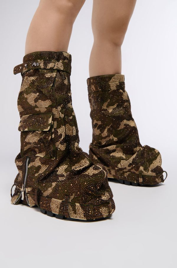 AZALEA WANG ANGELA BOOT IN EMBELLISHED CAMO Online Sale