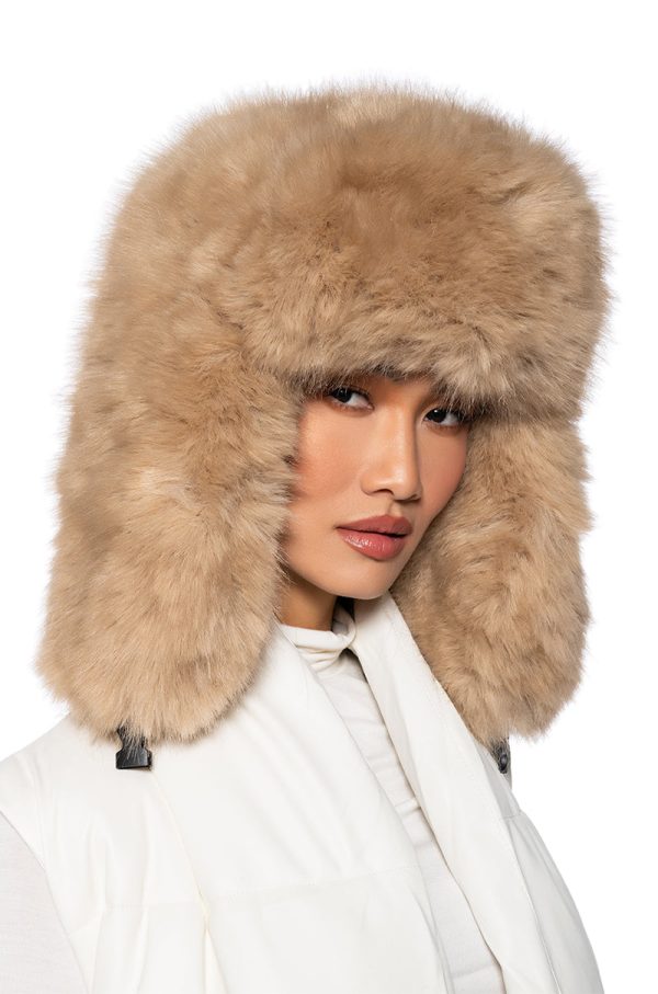 AVI FAUX FUR HAT IN IVORY Online