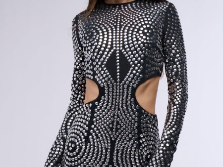 AUDRINA STUDDED CUTOUT MINI DRESS on Sale