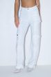 AMMO BONNE SOIREE RHINESTONE CARGO PANTS IN WHITE Online now