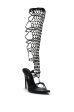 AZALEA WANG ARDSLEY BLACK LATTICE GLADIATOR SANDAL For Sale