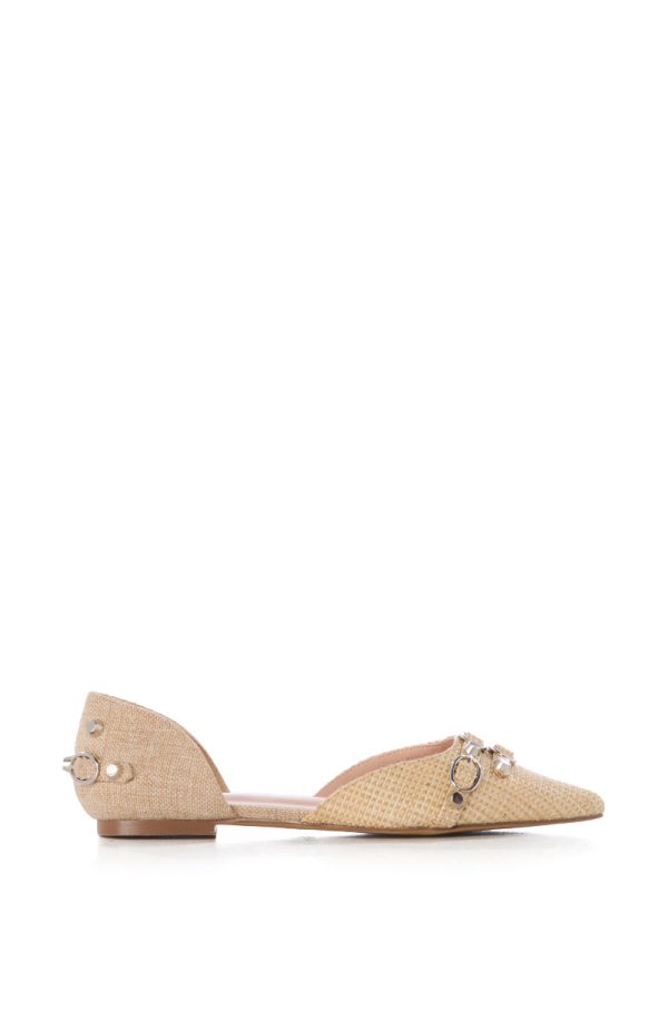 AZALEA WANG AELLA TAN WOVEN BALLET FLAT Supply