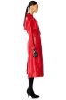 AU REVOIR FAUX LEATHER TRENCH IN RED on Sale