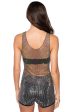 ANGEL SLEEVELESS RHINESTONE MESH TOP IN BLACK Supply