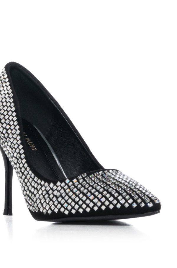 AZALEA WANG ALMA SILVER RHINESTONE PUMP Online Sale