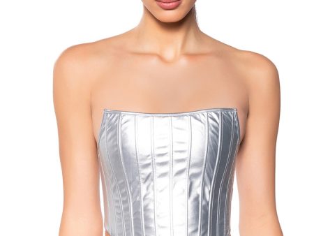 ADRIANNA METALLIC CORSET TOP Discount