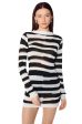 ANI STRIPED LONG SLEEVE MINI DRESS on Sale