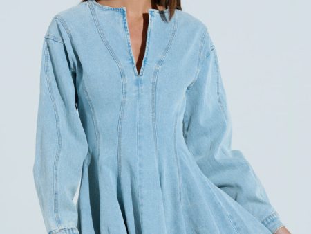 ALL ABOUT MY BUSINESS DENIM MINI DRESS Online Hot Sale