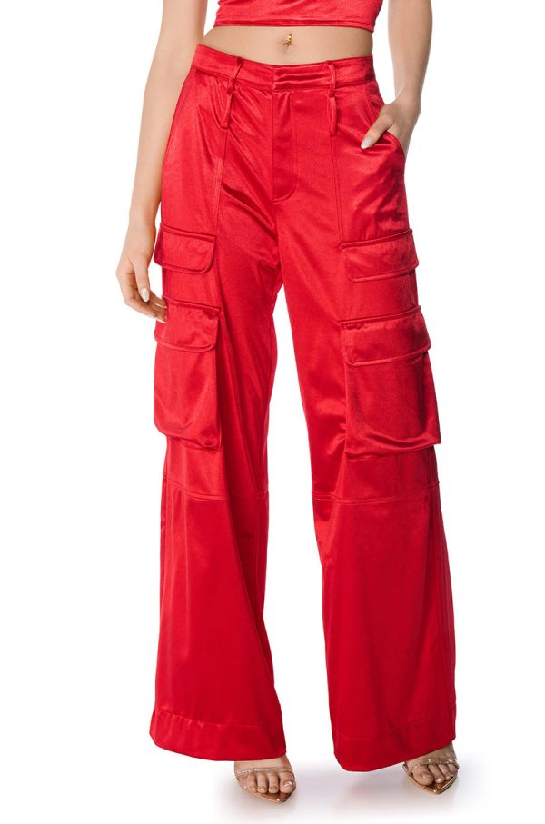 ASTRA WIDE LEG CARGO IN RED Online Hot Sale