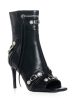 AZALEA WANG ANNALISE PEEP TOE BOOTIE IN BLACK on Sale