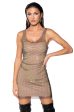 AYLA RHINESTONE MESH SLEEVELESS DRESS For Sale