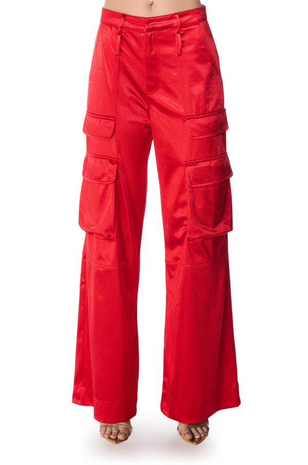 ASTRA WIDE LEG CARGO IN RED Online Hot Sale