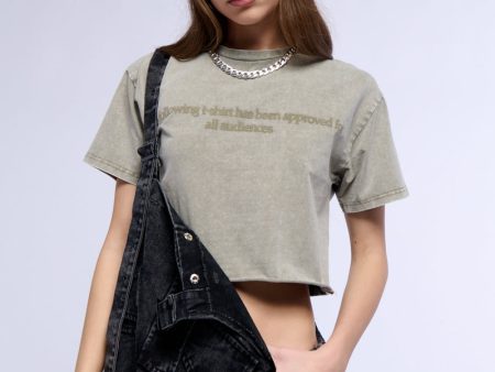 APPROVED FOR ALL AUDIENCES SHORT SLEEVE CROPPED TEE For Sale