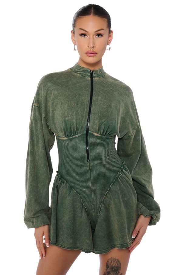 AURORA QUARTER ZIP ROMPER Online now