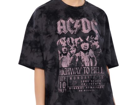 ACDC HIGHWAY TO HELL RHINESTONE STAR GRAPHIC TEE on Sale