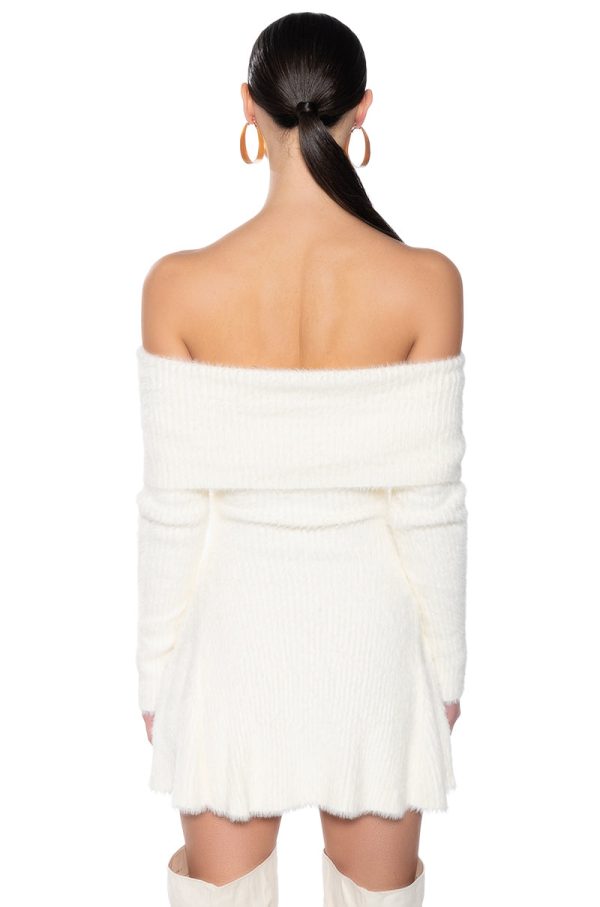 ARI OFF THE SHOULDER KNIT MINI DRESS Hot on Sale