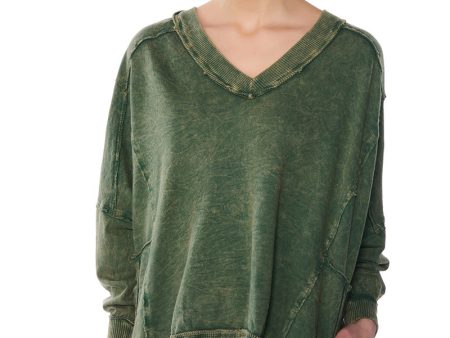 ARIA OVERSIZED V NECK SWEATSHIRT Hot on Sale