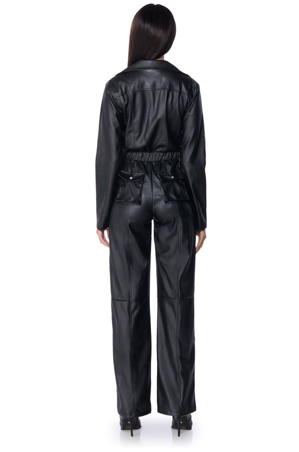 ALLEY CAT FAUX LEATHER JUMPSUIT Supply