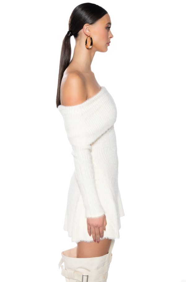 ARI OFF THE SHOULDER KNIT MINI DRESS Hot on Sale