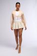 YOURS TRULY FAUX LEATHER MICRO MINI SKORT IN IVORY Online