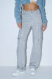 AMMO BONNE SOIREE RHINESTONE CARGO PANTS IN GREY Online Hot Sale