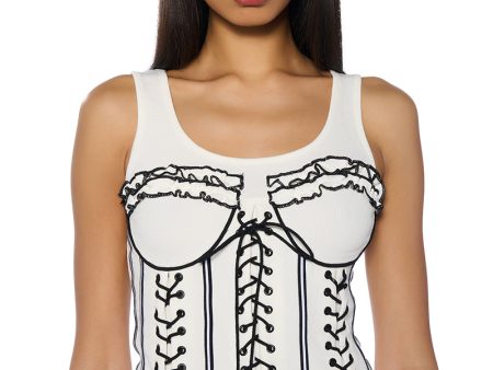 ALYSHIA TIE UP CORSET INSPIRED TANK TOP For Sale