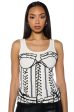 ALYSHIA TIE UP CORSET INSPIRED TANK TOP For Sale