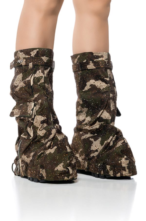 AZALEA WANG ANGELA BOOT IN EMBELLISHED CAMO Online Sale