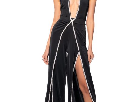 A LITTLE BIT OF CLASS RHINESTONE CUT OUT JUMPSUIT Discount