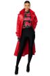 AU REVOIR FAUX LEATHER TRENCH IN RED on Sale