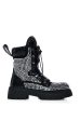 AZALEA WANG AMENITY BLACK RHINESTONE COMBAT BOOTIE Sale