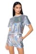 ALL UP IN MY MIND SEQUIN SHORT SLEEVE SHIRT Hot on Sale