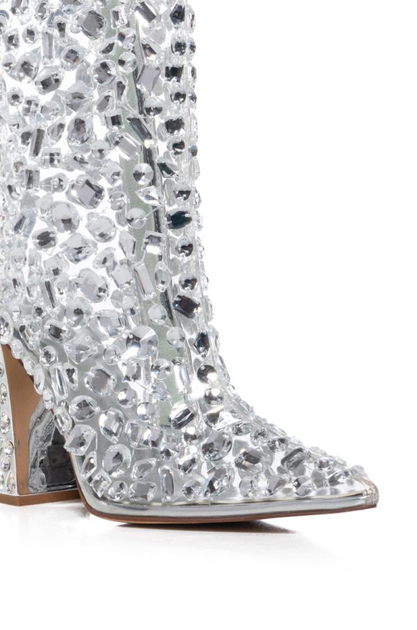 AZALEA WANG AGAVE SILVER DIAMOND BOOTIE Online Hot Sale