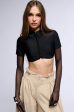 ALWAYS FABULOUS COLLARED LONG SLEEVE GLOVED TOP Sale