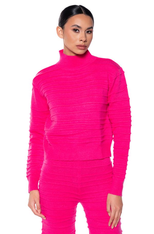 ANGEL ENERGY LONG SLEEVE TURTLENECK SWEATER TOP For Discount