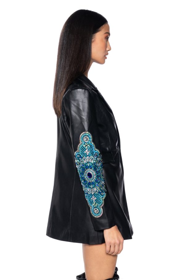 AXELLE PU BLAZER WITH EMBELLISHMENTS Discount