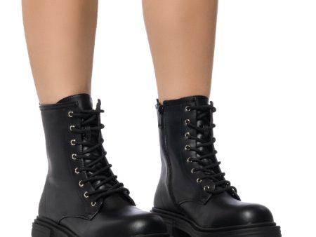 AZALEA WANG BABY CAKES BLACK COMBAT BOOTIE Supply