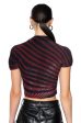 ADRIANA TEXTURED CAP SLEEVE TOP IN RED AND BLACK Discount