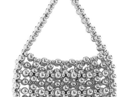 ANSEL SILVER BEADED PURSE on Sale