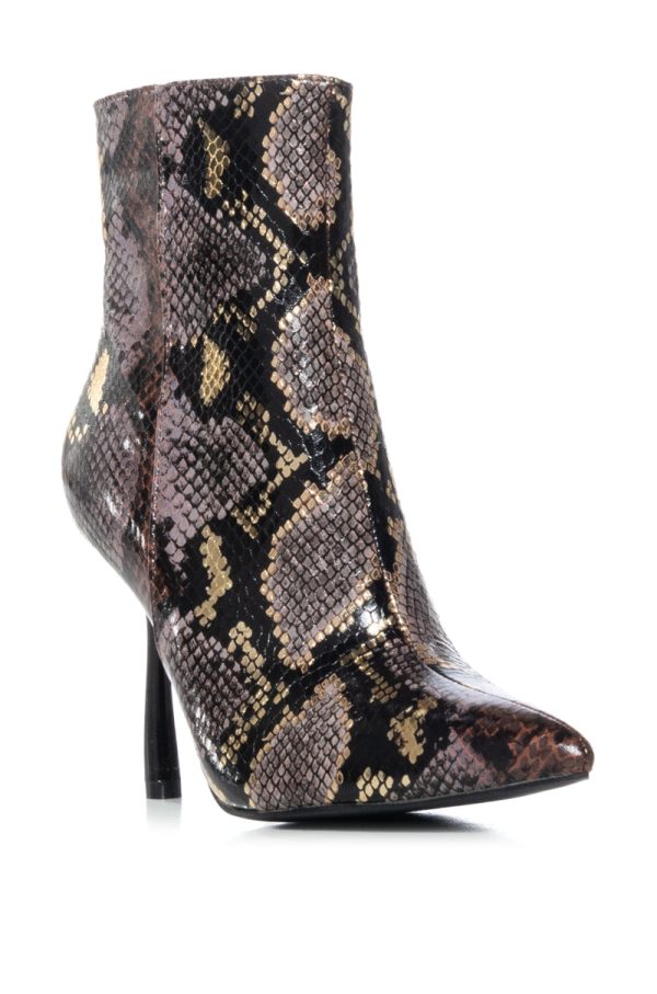 AZALEA WANG ALCMENE SNAKESKIN BOOTIE IN MULTI on Sale