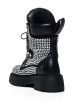 AZALEA WANG AMENITY BLACK RHINESTONE COMBAT BOOTIE Sale