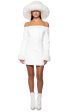 APRES SKI OFF SHOULDER FAUX FUR MINI DRESS Online Hot Sale