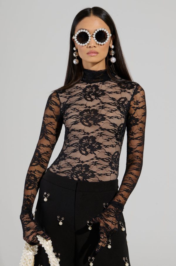 ALL THE ATTENTION LACE GLOVE BODYSUIT Hot on Sale