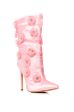 AZALEA WANG ACACIA PINK FLOWER EMBELLISHED BOOTIE Online Sale