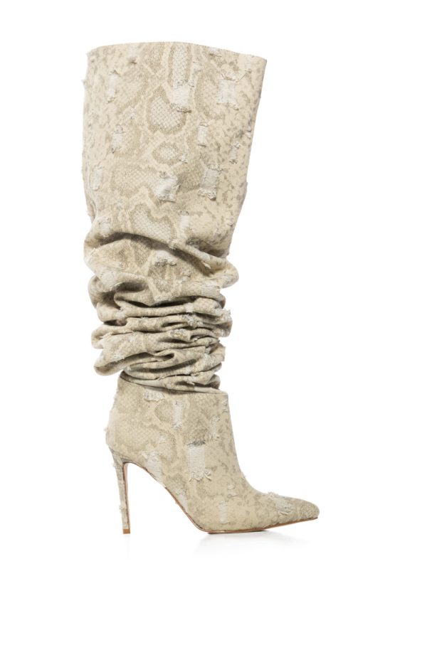 AZALEA WANG AMBIVERT THIGH HIGH BOOT IN CREAM For Discount