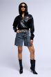 ALEX FAUX LEATHER ZIP FRONT SWEATSHIRT Fashion